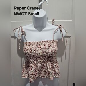 Floral Smocked Top with Tie Straps